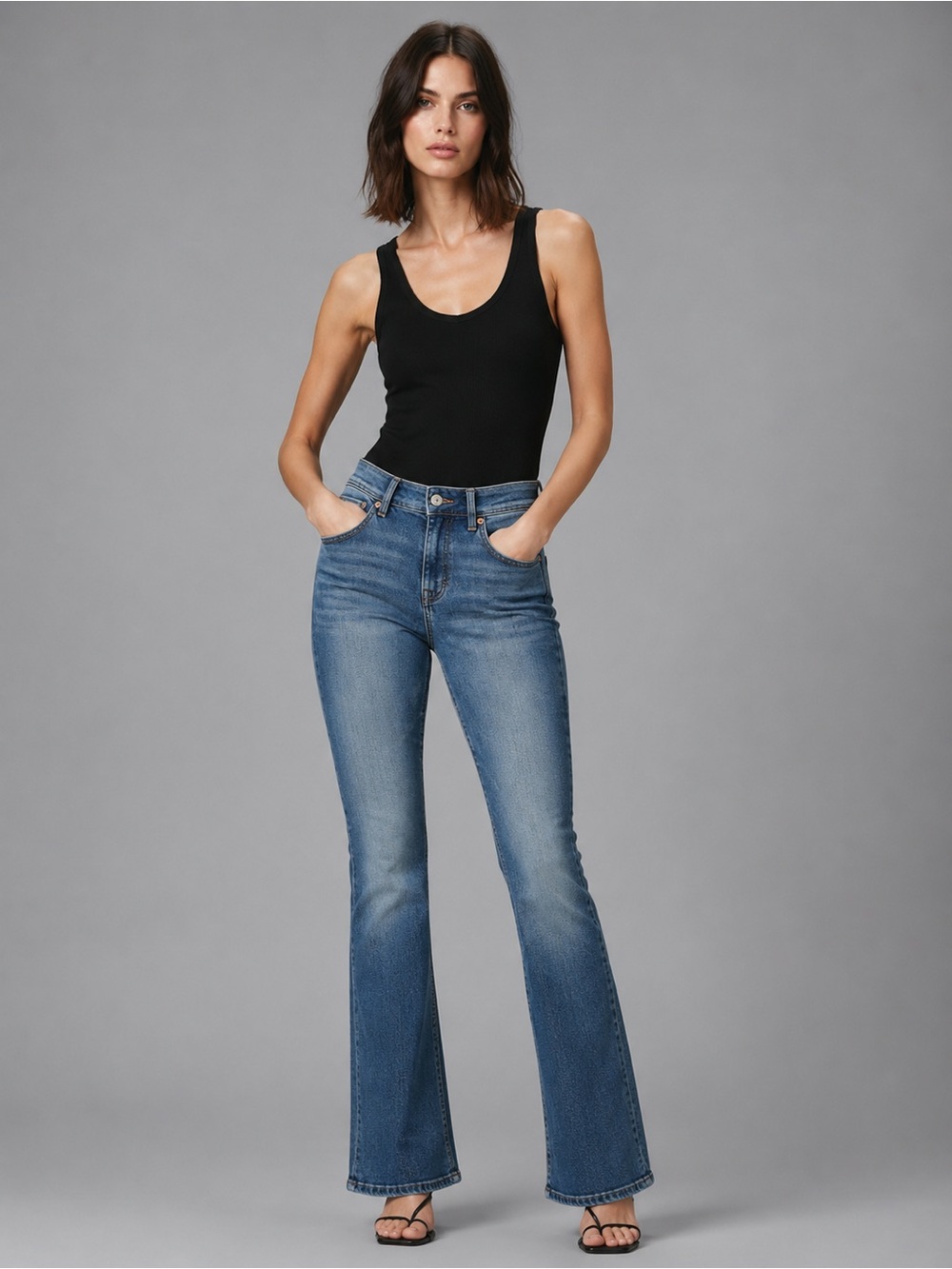 American Eagle Kick Boots Jeans in Blue Wash - Picture 2 of 8